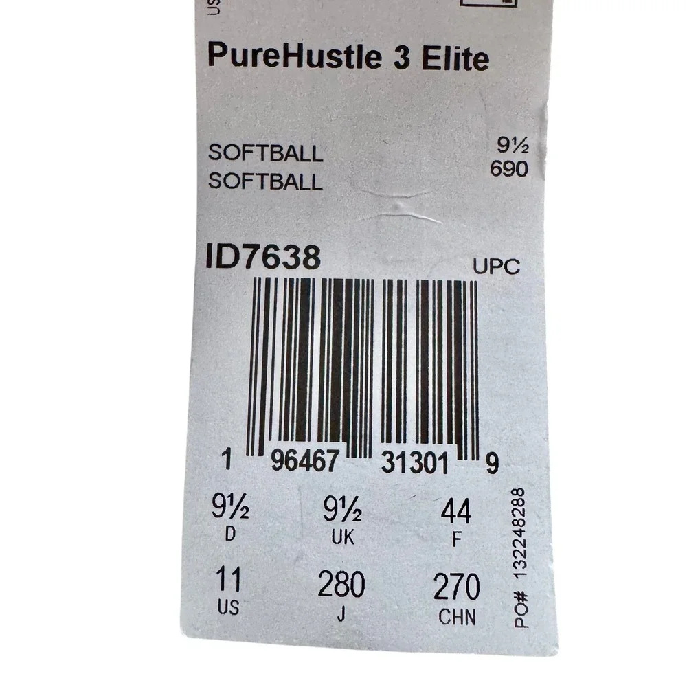 adidas PureHustle 3 Elite Women's‎ Softball Cleats Size 11 ID7638 White Gold NWT